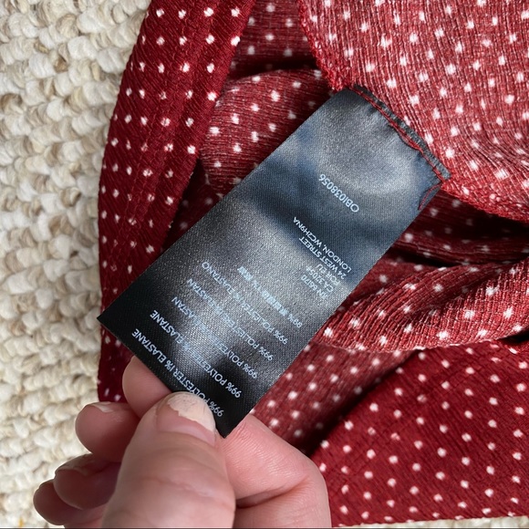 Anthropologie Maeve Rita Ruffled One Shoulder Red Polka Dot Top - Picture 9 of 10